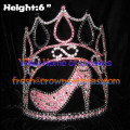 6inch High Heel Pageant Crowns With Adjustable Band