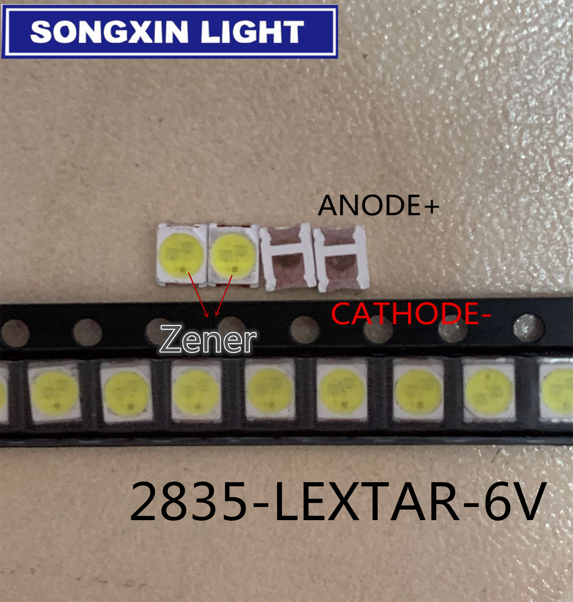 500PCS LEXTAR For maintenance Konka Changhong Amoi LCD TV backlight LED strip lights 1210 3528 2835 SMD LED beads 6V