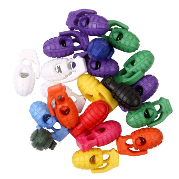 20Pcs Plastic Cord Lock Buckles Grenade Toggle Single Hole Spring Clasp Cord Stopper For Paracord Apparel Shoelace Lanyard Rope