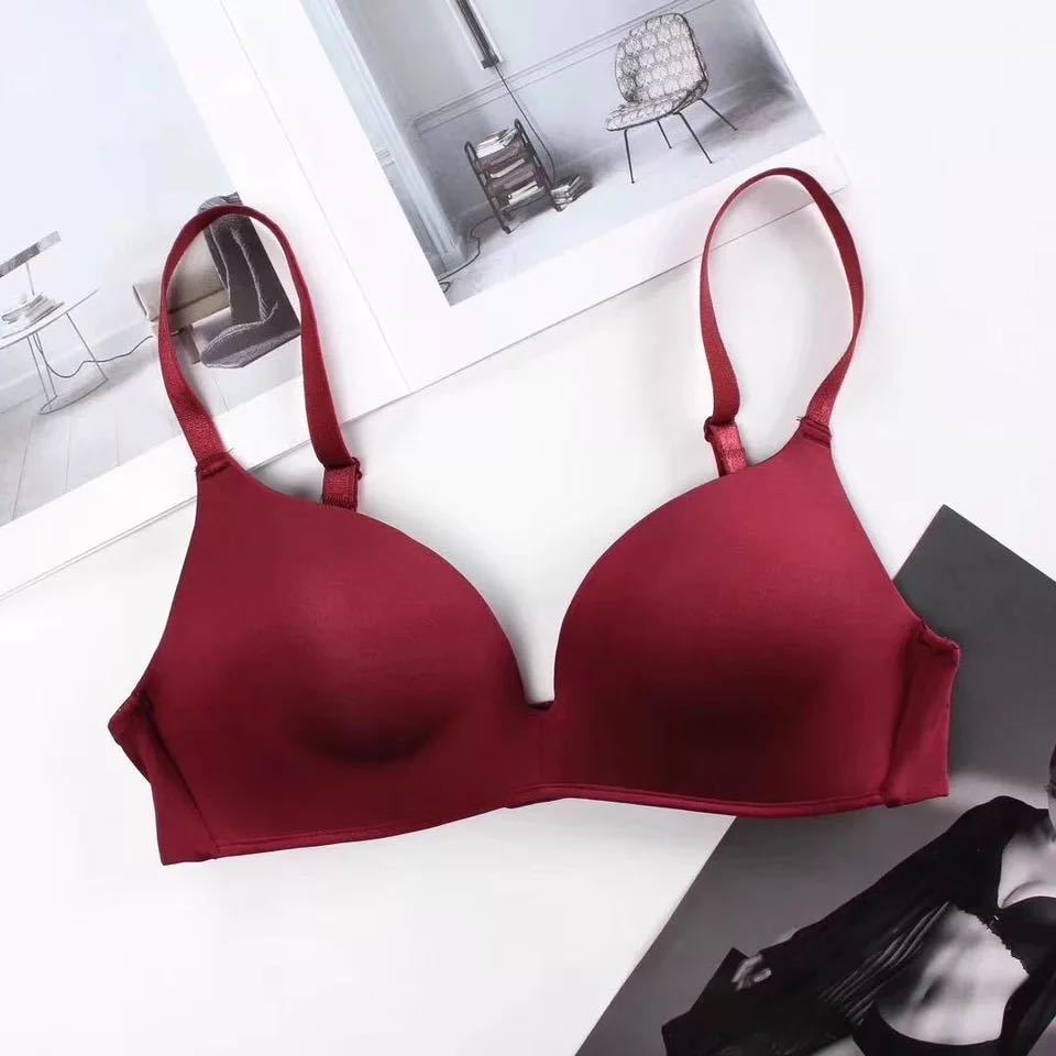 2020Wire Free Push Up Bra Solid Seamless Soft Bras for Women Double Breasted Sexy Lingerie Comfort Breathable Bralette Sport Bra