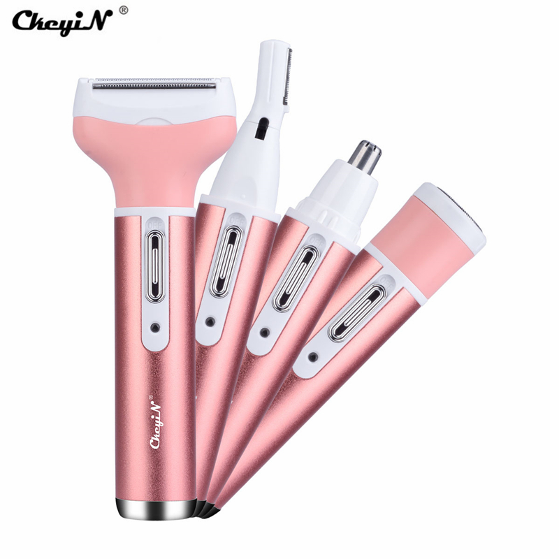 Mini USB Rechargerable Lady Nose Ear Hair Trimmer Set Electric Women Epilator Mini Female Body Hair Removal Razor Eyebrow Shaver