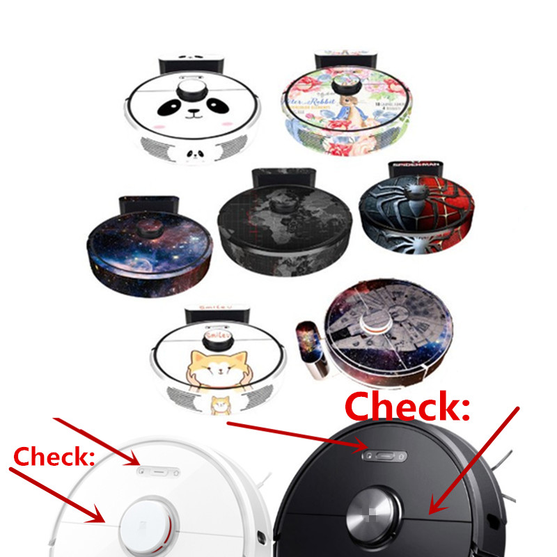 Cute Sticker for xiaomi roborock S6 Black T6 robot Vacuum Cleaner Protective Sticker Film Paper Cleaner Parts not brush filter