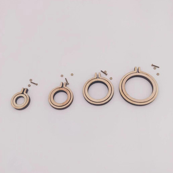 4PCS differe Dia15mm 23mm 33mm 43mm Mini Work Embroidery Hoop Wooden Embroidery Hoop Hand Stitching Hoop Cross Framing Hoop