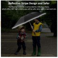 Inverted Umbrella Windproof Folding Reverse Umbrella with Reflective Stripe 10 Ribs Auto Open and Close Portable Travel Umbrella