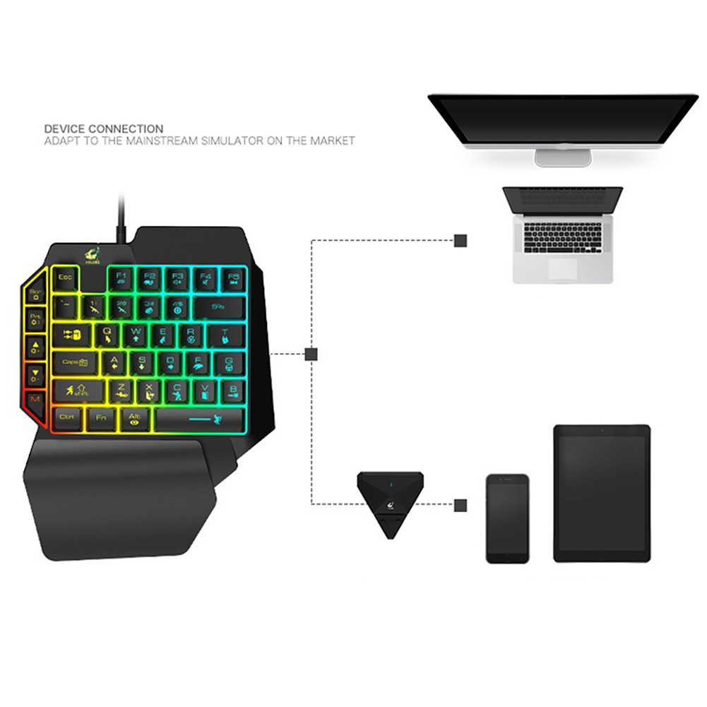 One-handed Ergonomic Universal Laptops Wired USB Gaming LED Backlight Home 39 Keys Office Mobile Phone Keypad Keyboard
