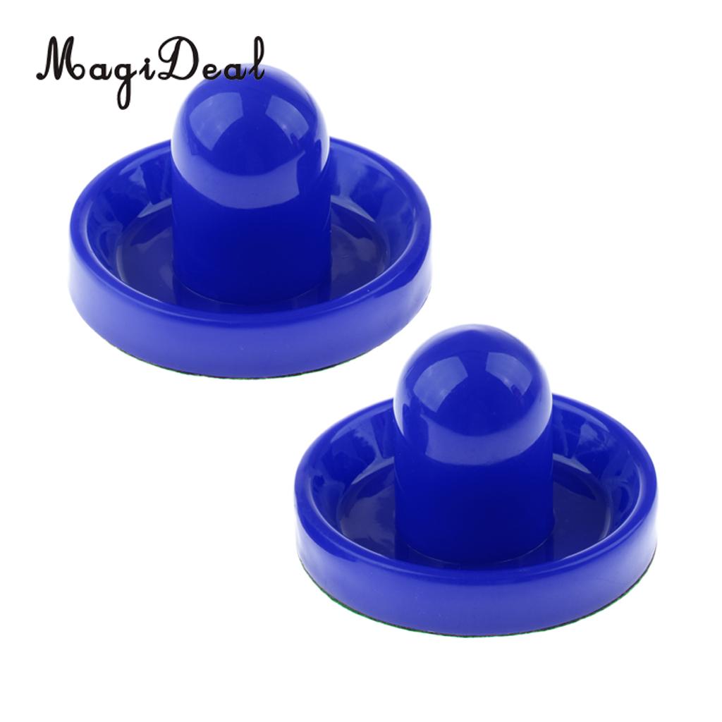 MagiDeal 2 Pieces 95mm Air Hockey Felt Pushers Goalie Handles Paddles Replacement Large Blue