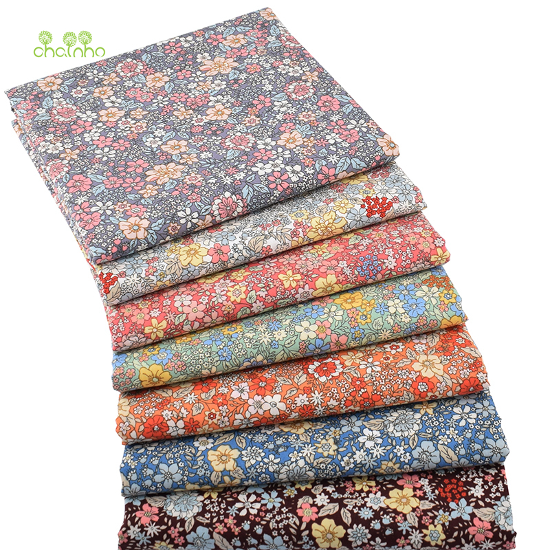 Floral Series Printed Plain Cotton Fabric,DIY Quilting&Sewing Poplin Material For Baby&Child Dress,Shirt,Skirt,100x145cm,PCC086