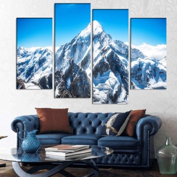 HD Printed Pictures Frame Canvas Wall Art For Living Room 4 Pieces Everest Mountain Peak Sun Shines Landscape Painting Poster