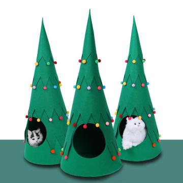 Christmas Tree Shape Dog Cat Bed House Home Warm Sleeping Bed Nest Bed Cage Pet Cat House Dog Bed Kennel Puppy Cave
