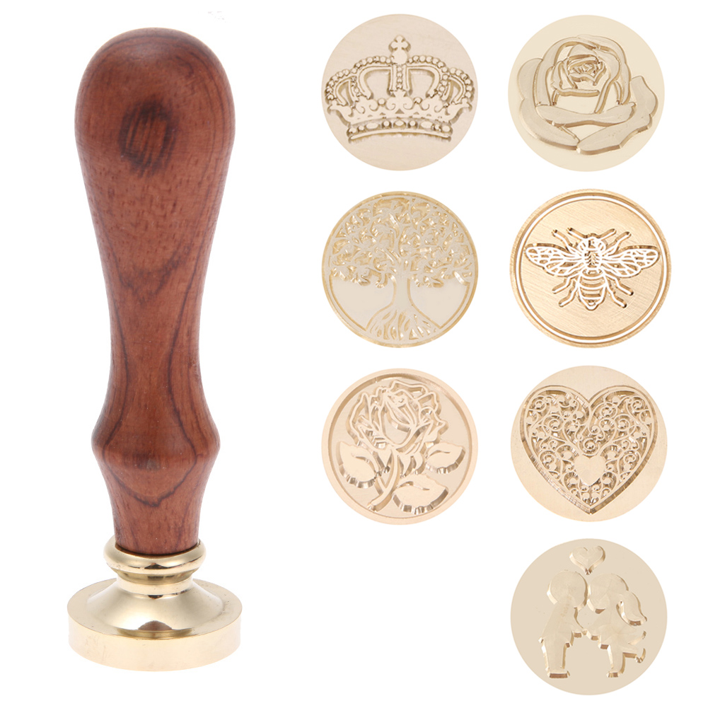 Retro Wax Seal Antique Sealing Wax Stamp Ancient Craft Wax Seal Stamp Decor Wood Handle for Envelope DIY Decorative