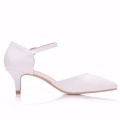 Crystal Queen Women Sandals Summer High Heels Sandal white Heels Sandals Party Pumps Mary Janes Leisure Ladies Shoes Plus Size42