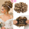 LIANGMO LARGE Comb Clip In Curly Hair Extension Synthetic Hair Pieces Chignon Women Updo Cover Hairpiece Extension Hair Bun