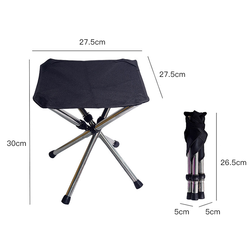 Portable Small Four-legged Stool Folding Chair Beach Chair Fishing Stool Outdoor Park Bench Stool Train For Outdoor Camping