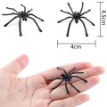 100pcs Halloween Spiders Toy Small Black Plastic Fake Spider Toys Novelty Funny Joke Prank Realistic Props