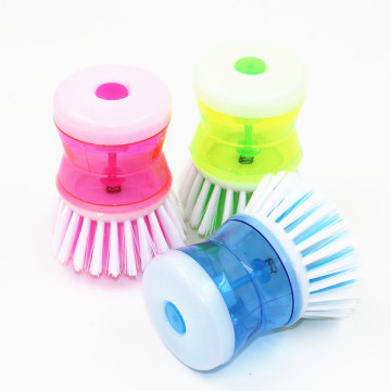 Kitchen Dish Bowl Cleaning Brush Gadgets Hydraulic Washing Brush Pan Brushes with Washing Up Liquid Soap Dispenser Washing Tool