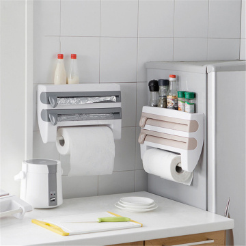 ATUCOHO Store Kitchen Refrigerator Hang Film Storage Cutting Holder Wrap Cutter Tin Sheets Paper Towel Holder Kitchen Shelf Hook