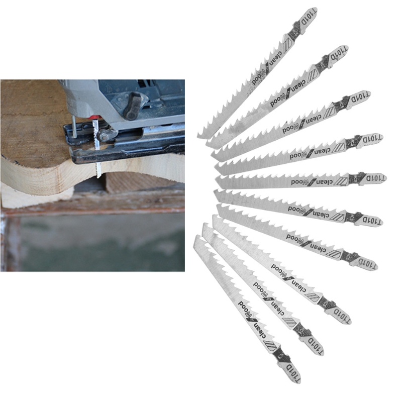 10 Pcs T101D 100mm HCS Jig Saw Blades Clean Cutting For Wood PVC Fibreboard 40JE