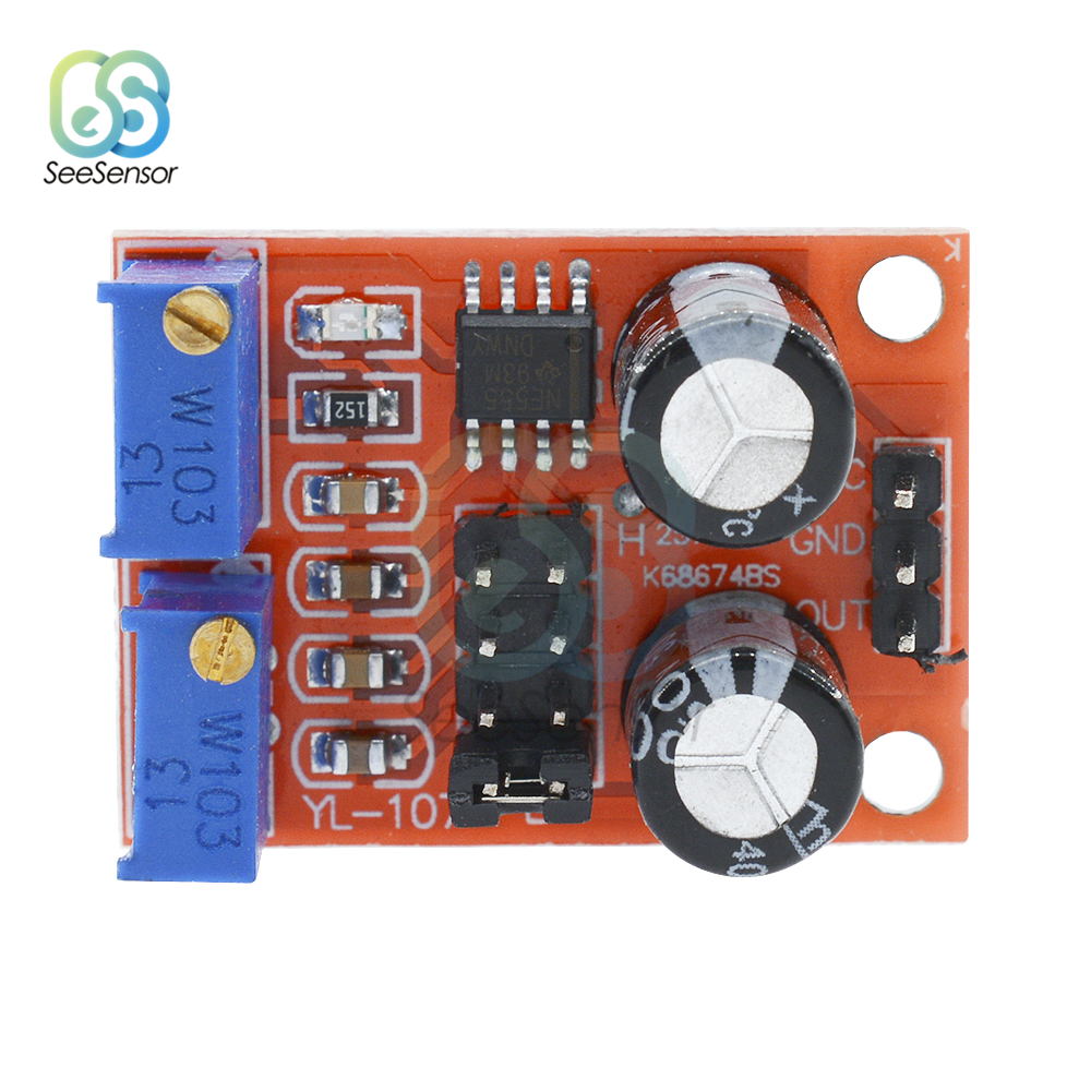 NE555 Pulse Frequency Duty Cycle Adjustable Module Square Wave Signal Generator DC 5V-15V
