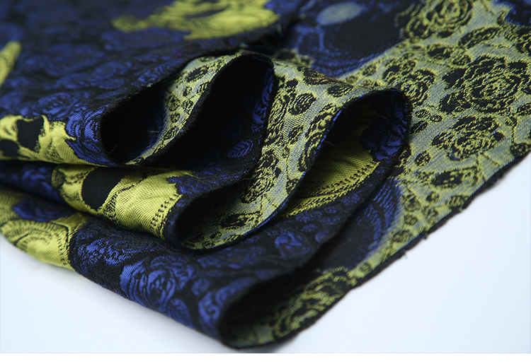 High quality blue skull fashion jacquard brocade fabric for dress coat sofa cushion table cloth patchwork upholstery diy tissue