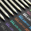 10pcs Color Art Drawing Painting Marker Pens Metallic Pen Black Paper Ceramics School Office Supplies Stationery Signature Pen