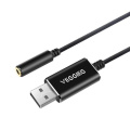 Veggieg USB o Adapter External Sound Card with 3.5mm Headphone and Microphone Jack for Windows/Mac/Linux/Pc/Laptops/PS4