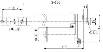 ZQTG01 dc linear actuator / dimension