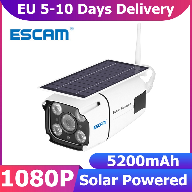 ESCAM QF260 1080P 2MP Solar Panel 5200mAh Battery Power Wireless Security Surveillance IP Camera WIFI HD Outdoor PIR Smart Home