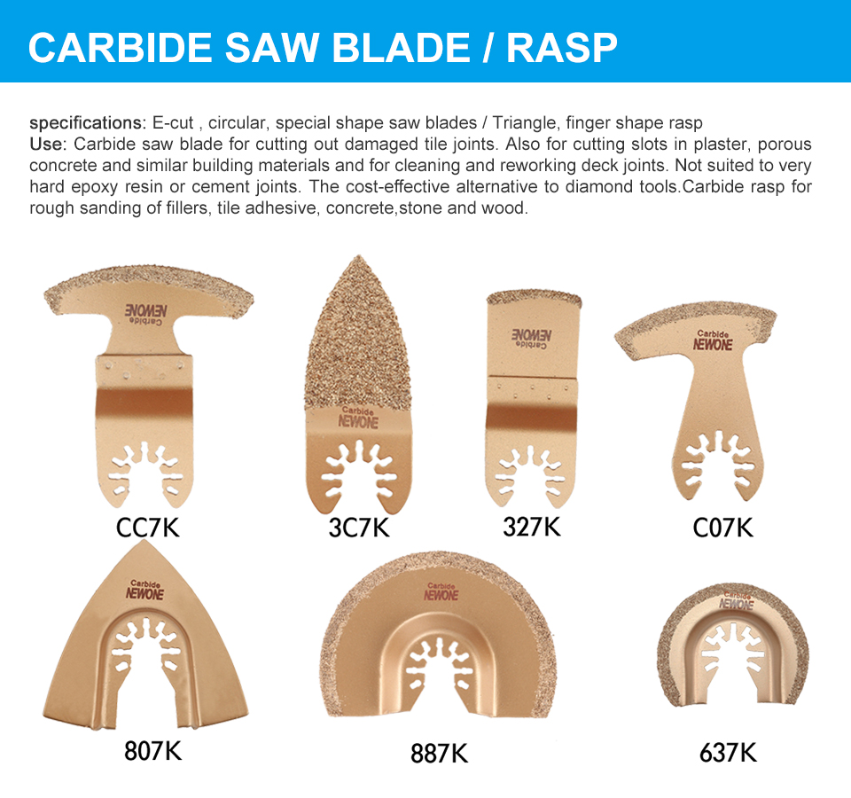 1pc NEWONE Carbide/Diamond Oscillating Saw Blades For Quick Change Multi-tools Tile Prorous Concrete Cement Ceramics Cutter