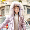 -30 degrees Winter Girls down jacket Warm Snow Outwear Baby Girl Snowsuit Clothes Elegant Fashion Kids Coat for girl 5-12 years