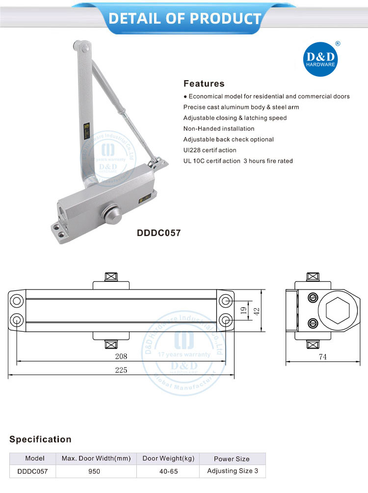 UL Listed Door Closer