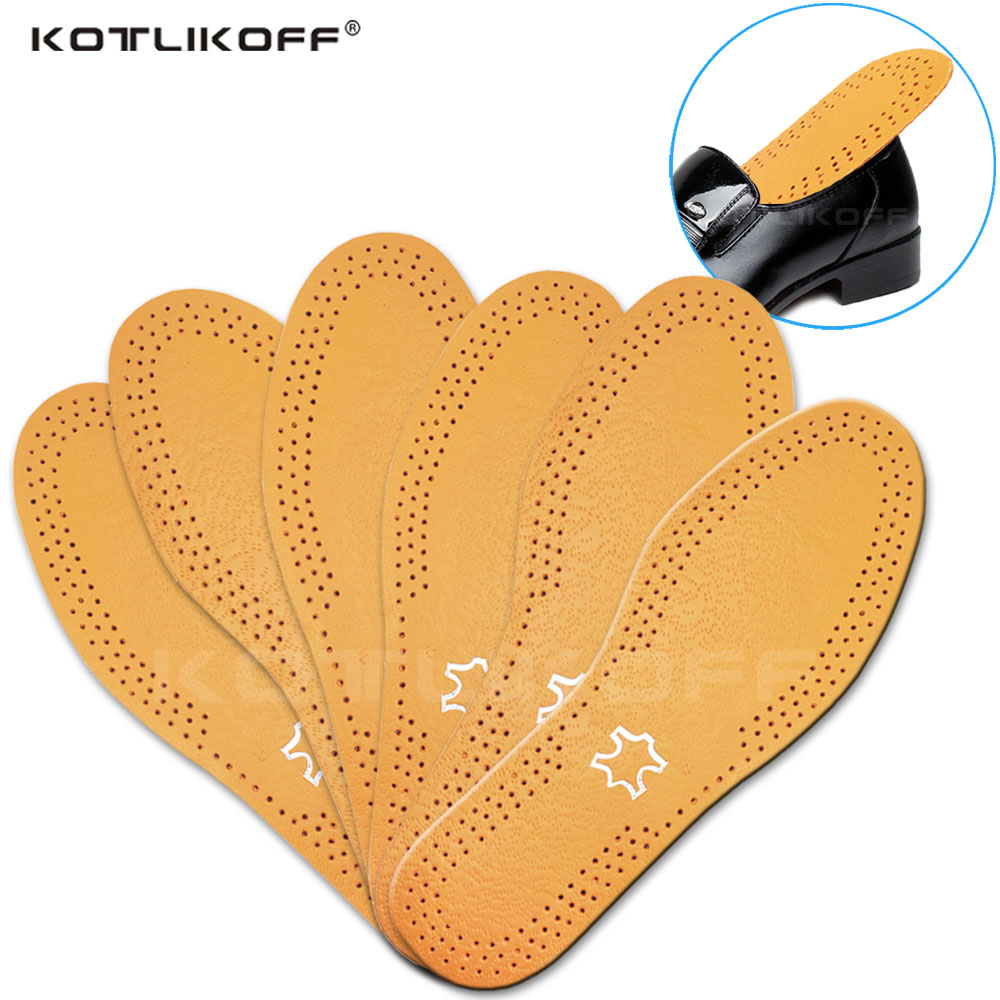 KOTLIKOFF Ultra Thin Breathable Deodorant Leather Insoles 3mm Latex Instantly Absorb Sweat Inner Soles Shoes leather Insole Pad