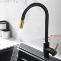 Quyanre Pull Out Kitchen Faucet Brushed Bronze Gold Kitchen Sink Water Tap 360 Rotation Kitchen Mixer Tap Single lever Mixer Tap