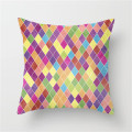 Fuwatacchi Geometric Cushion Covers Yellow Striped Diamond Pillow Cover for Soft Car Chair Rainbow Pillowcase 45*45cm Double