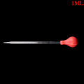 Hot New 1ml Fluid Liquid Dropper Scale Line Lab Equipment Transfer Pipettes Aromatherapy Tool Red plastic head Glass Pipettes
