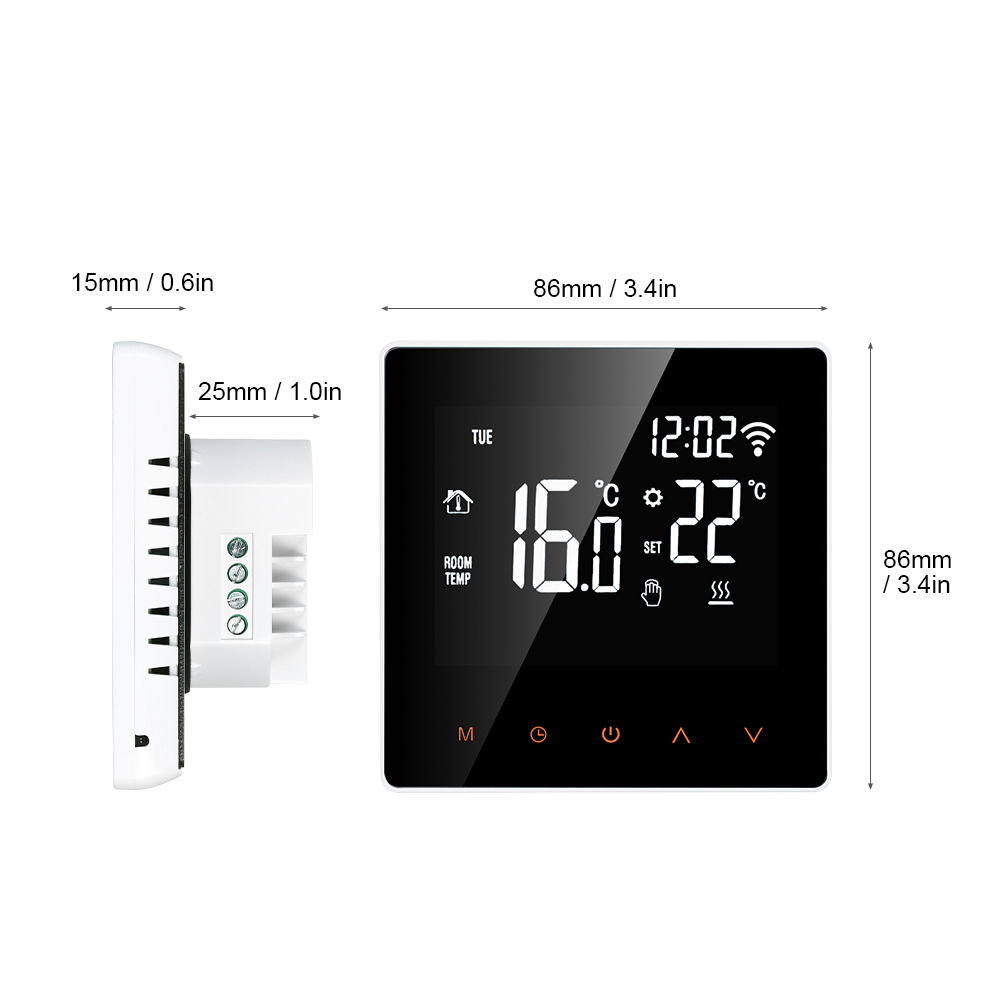 Wi-Fi Smart Thermostat Programmable Electric Heating Thermostat APP Control LCD Touch Screen Digital Temperature Controller
