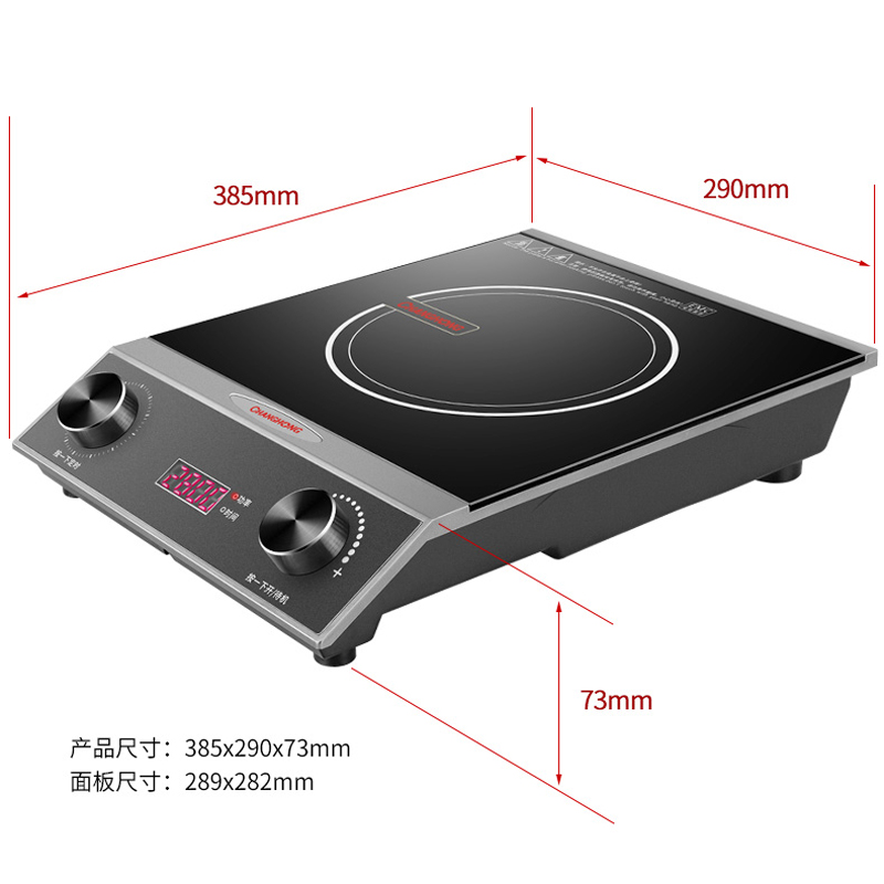 High Power 2800W Induction Cooker Intelligent 6D Waterproof Black Crystal Panel Commercial Induction Cooktop Cooker Household