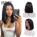 Straight Bob Human Hair Wigs 4X4 Lace Closure Bob Wigs Straight Short Bob Wig ISEE HAIR Malaysian Lace Frontal Human Hair Wigs