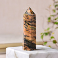Natural Crystal Quartz Crystal Point Yellow Striped stone Healing Wand Obelisk Energy Pyramid Love Stone Ornaments Home Decor