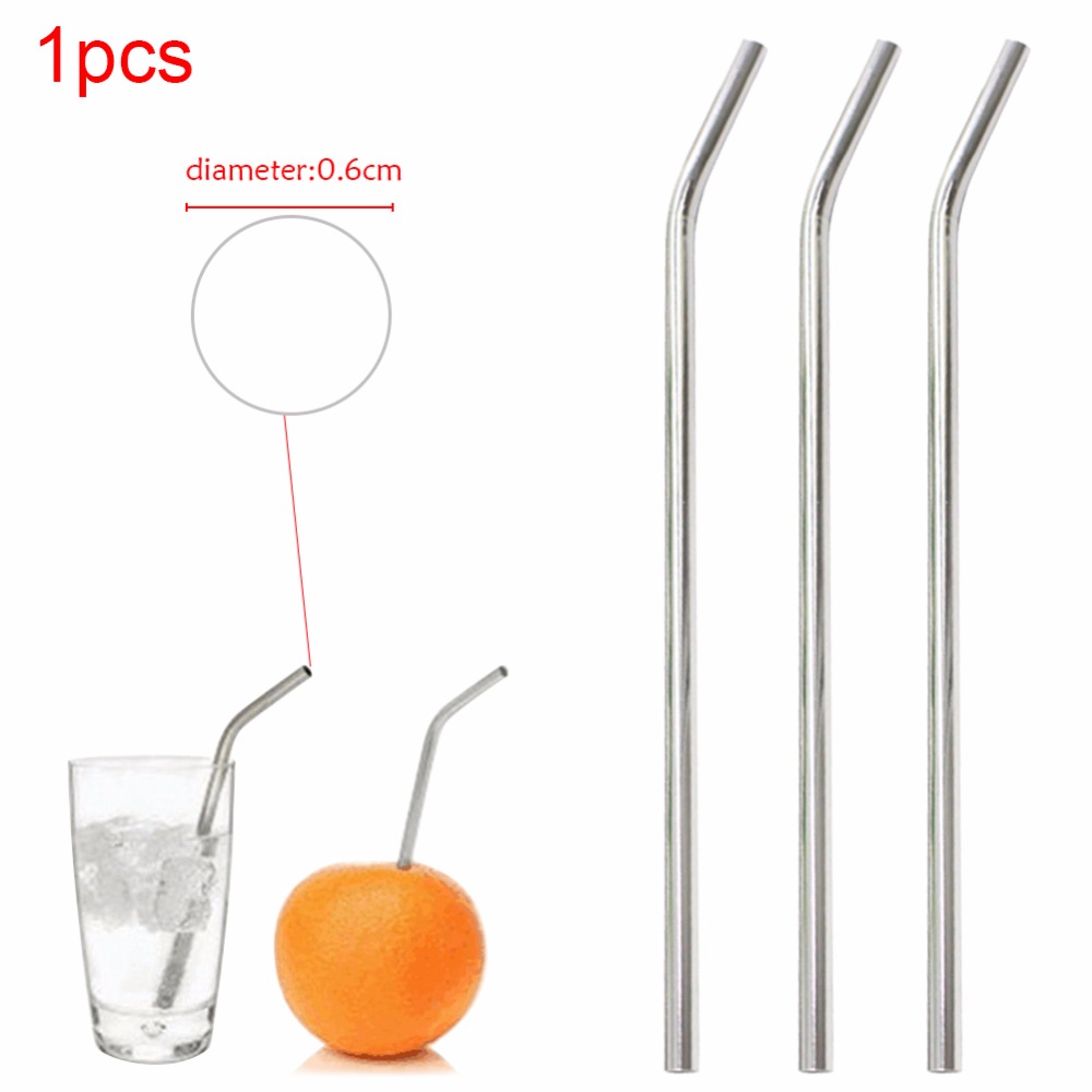 Stainless Steel Drinking Straws Reusable Straws with 1 Cleaner Brush Set For Cups Bar Accessories eco friendly Metal Straw