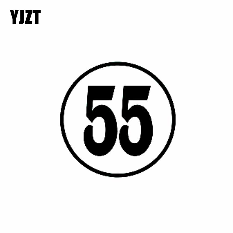 YJZT 14CM*14CM Interesting Number 55 Vinyl Car Sticker Decoration Decal Black/Silver C11-0833