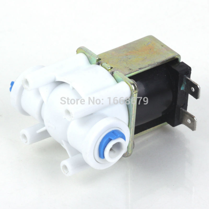 Electric Water Valve AC 220V 12V 24V DC Solenoid Valve 1/4" Hose Connection for RO Reverse Osmosis Pure System RO Controller