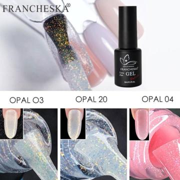 1 Pcs 8ml FRANCHESKA Nail Starlight Opal Gel Nail Lasting Soak Off UV Gel Polish Nail Colorful Sequins Sparkling Soak Off TSLM1