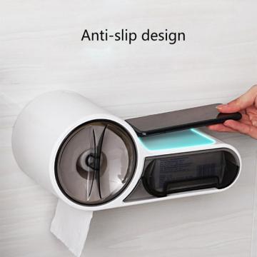 Plastic Toilet Dispenser Toilet Paper Holder Bathroom Paper Tissue Box Wall Mounted Roll Paper Storage Box Free Punching