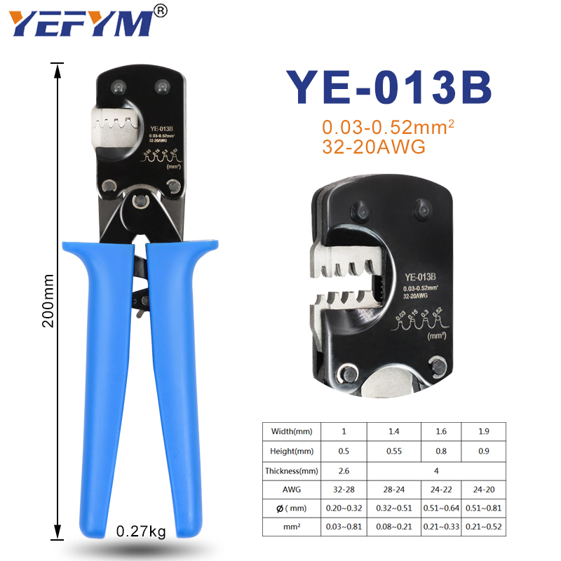 YE-013B Crimping tool for JST terminals XH2.54/PH2.0/ZH1.5/SH1.0/ DuPont 2.0/2510 pliers for 0.03-0.5mm2