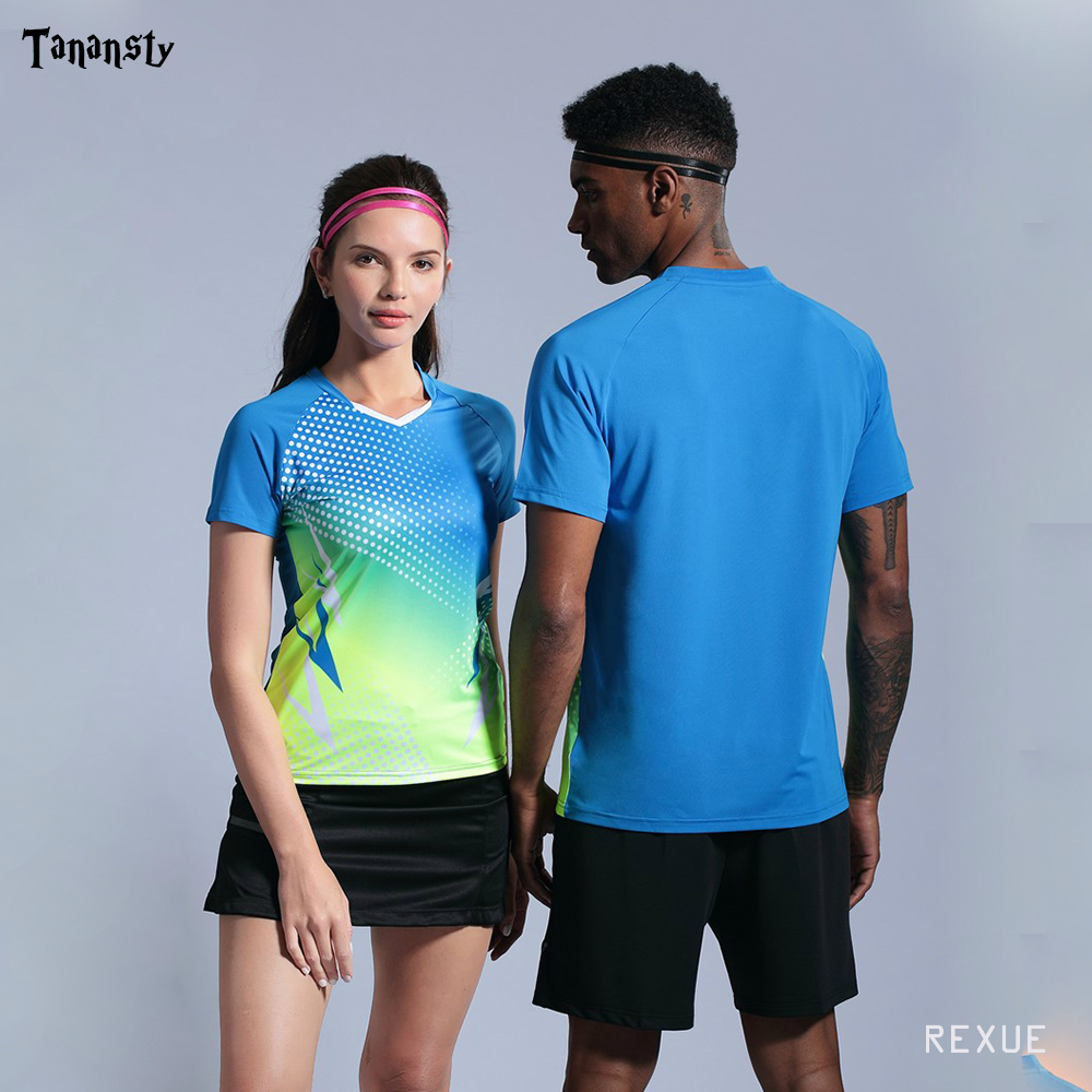 Top Quality tennis shirts set ladies badminton tshirt Women Men Table Tennis jersey tenis ninas set lady Team Training T Shirts