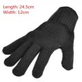 Anti-cut Gloves 1Pair For Hunting Fishing Black Steel Wire Metal Mesh Gloves Safety Wear-resistant Butcher Protective Mesh Glove