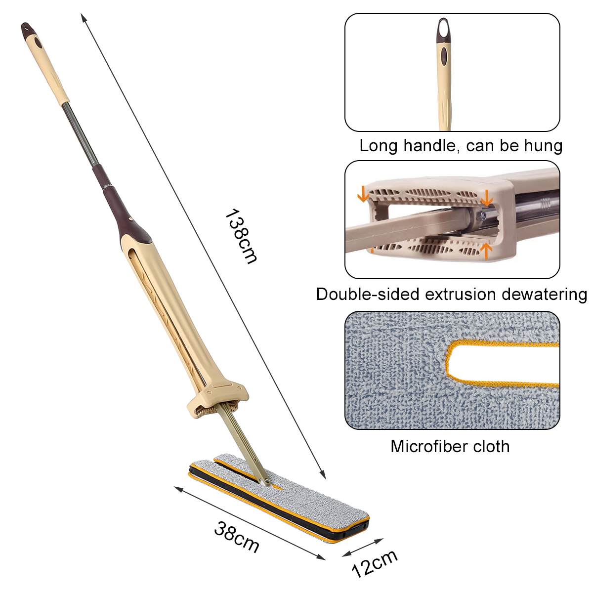 Double-sided Telescopic Mop+2/4PCS Lazy Flat Mop Flat Mops Wood Floor Mops Dust Push Mops Home Cleaning Tools