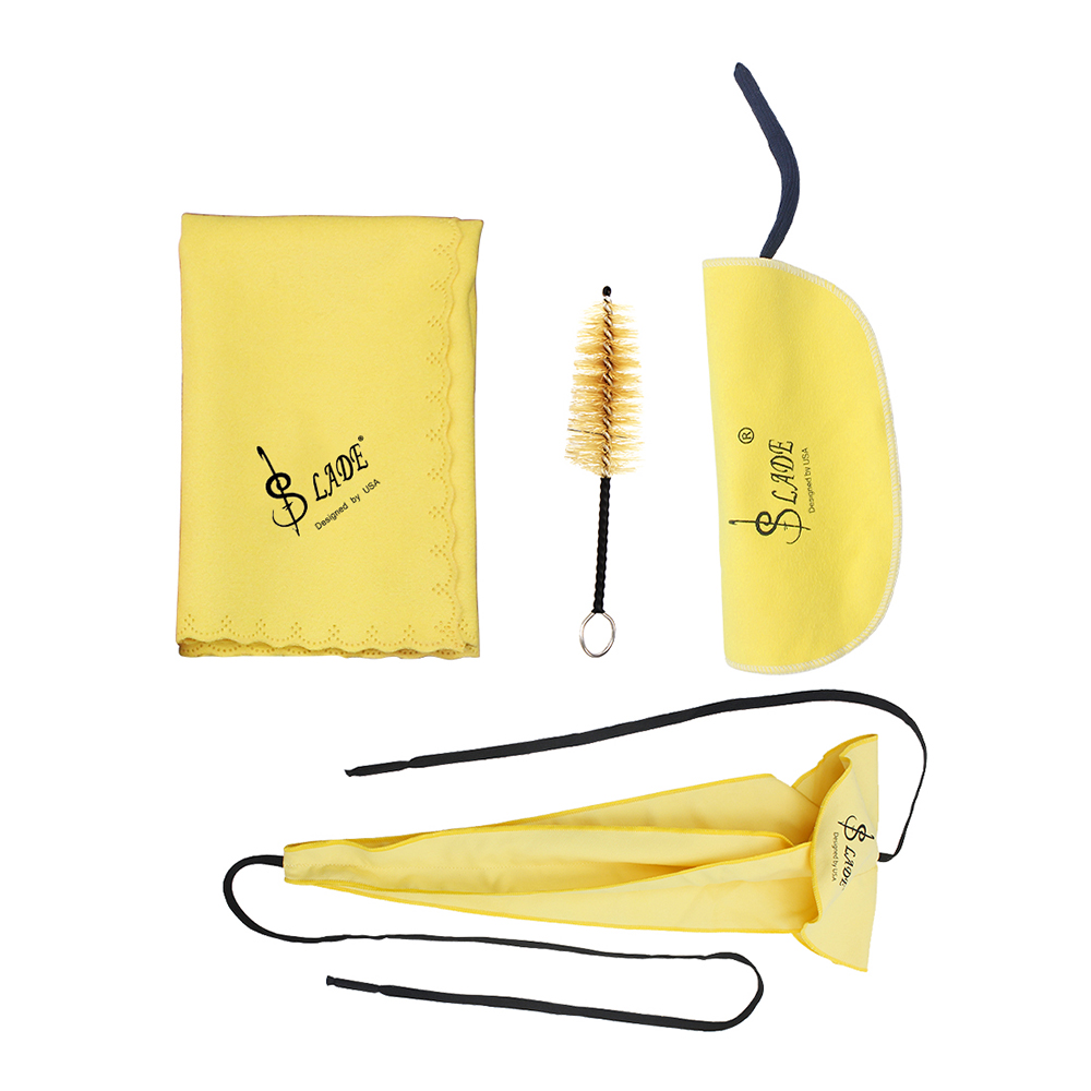 Saxophone Sax Cleaning Care Kit 3pcs Cleaning Cloth + Mouthpiece Brush Woodwind Instrument Maintenance Tool