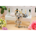 Crystal cartoon Tiger keychain creative men and women bags hanger rhinestone gold plating metal 3D keyring fashion design