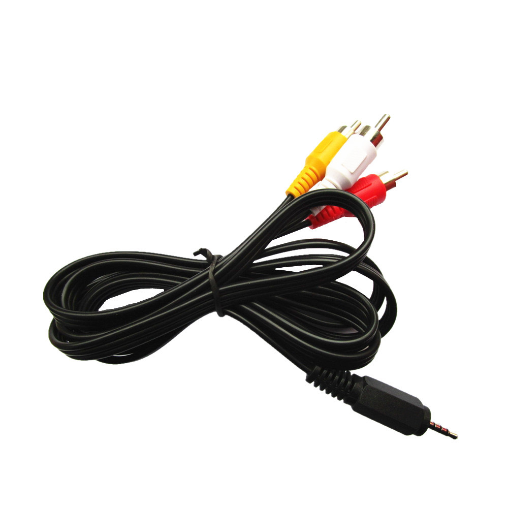 1.5m/4.9ft 2.5mm Male Plug to 3 RCA Male Composite AV Audio Video Cable High Quality Cable Female Port For Car GPS DVR Video